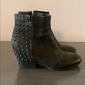 Black studded booties